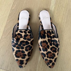 JCrew flat animal print mules size 6.5